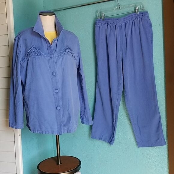 VINTAGE Bala Bala Silk Shirt Pants Blouse Trousers Women's Extra Large WOMAN'S - Picture 8 of 15